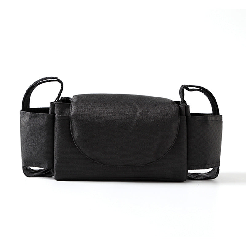 Black bag with handles on a white background