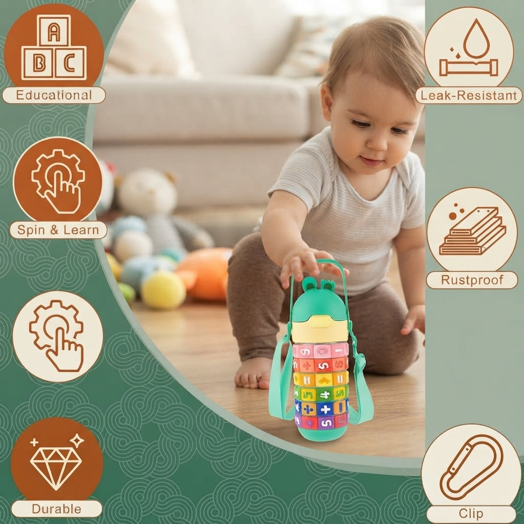 Picture showing benefits of the kids education insulated cup